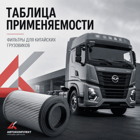 Таблица применяемости для китайских грузовиков