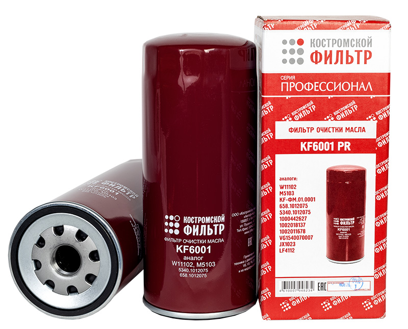 KF6001 PR - Фильтр очистки масла KF6001 PR (аналог W11102, М5103) КОСТРОМА  -